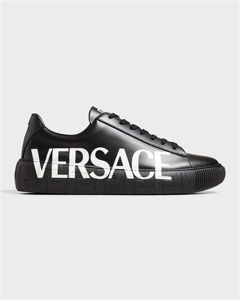 versace collection low-top leather sneakers